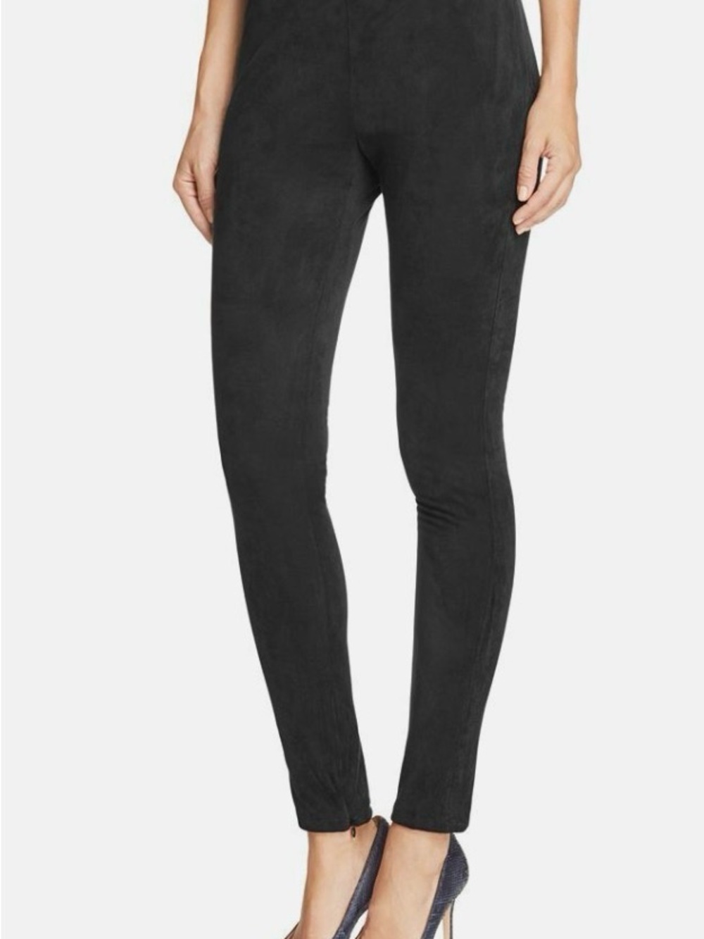 Velvet by Graham & Spencer Black Skinny Suede-Look Leggings